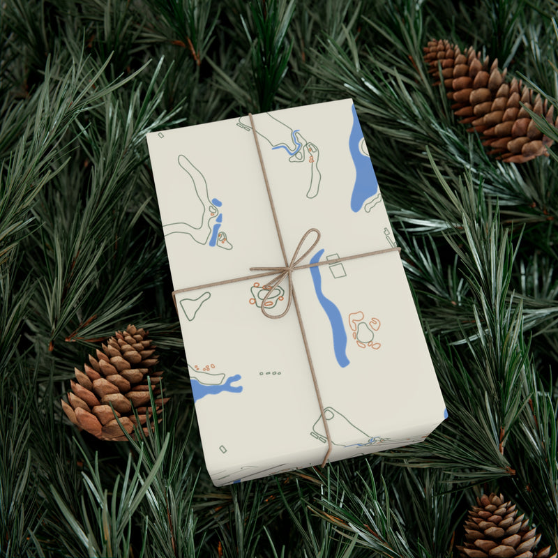 On the Green Gift Wrap Paper - Off White