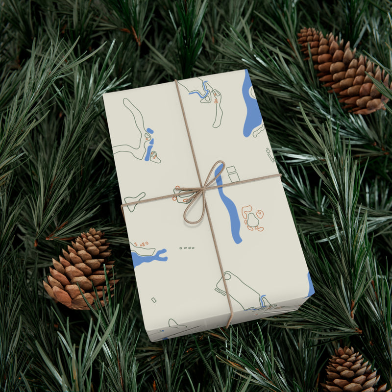 On the Green Gift Wrap Paper - Off White