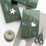 On the Green Gift Wrap Paper - Green