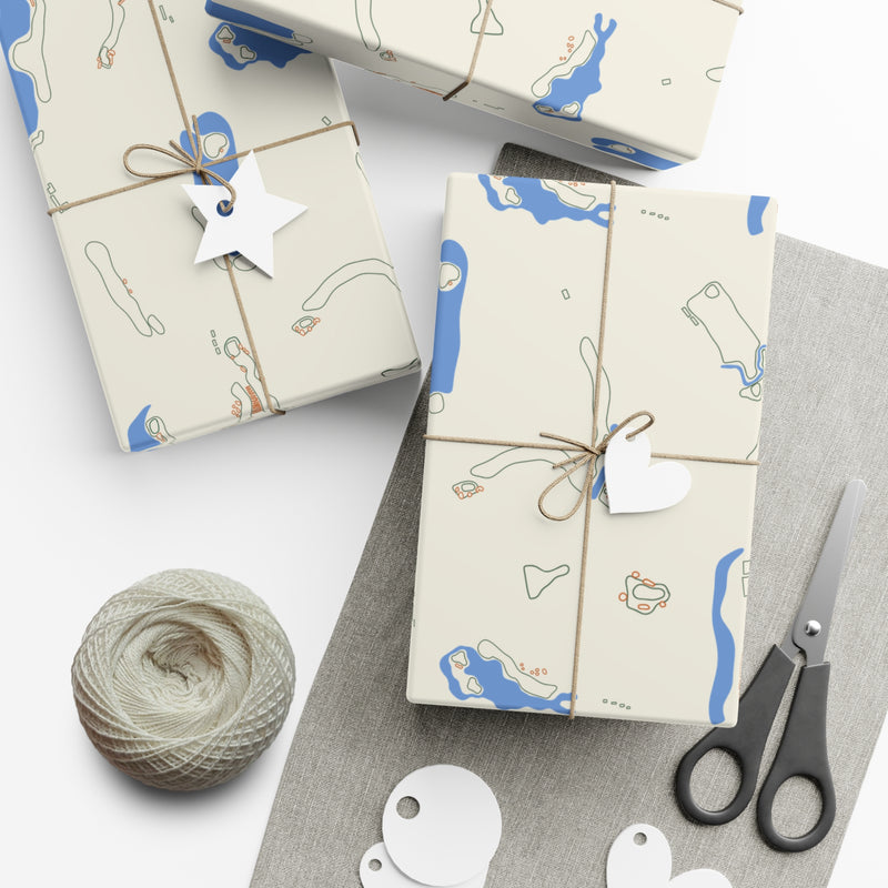 On the Green Gift Wrap Paper - Off White