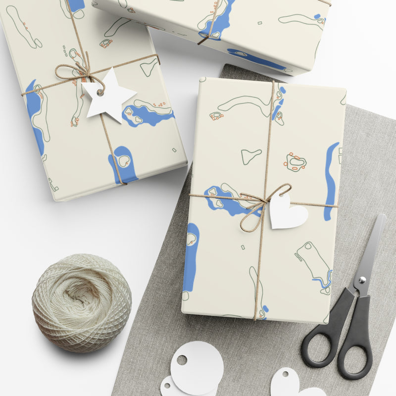 On the Green Gift Wrap Paper - Off White